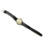 A gentlemen's stainless steel Jaeger-LeCoultre mechanical strap watch,