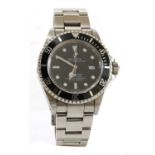 A gentlemen's stainless steel Rolex 'Oyster Perpetual Sea Dweller' automatic bracelet watch,