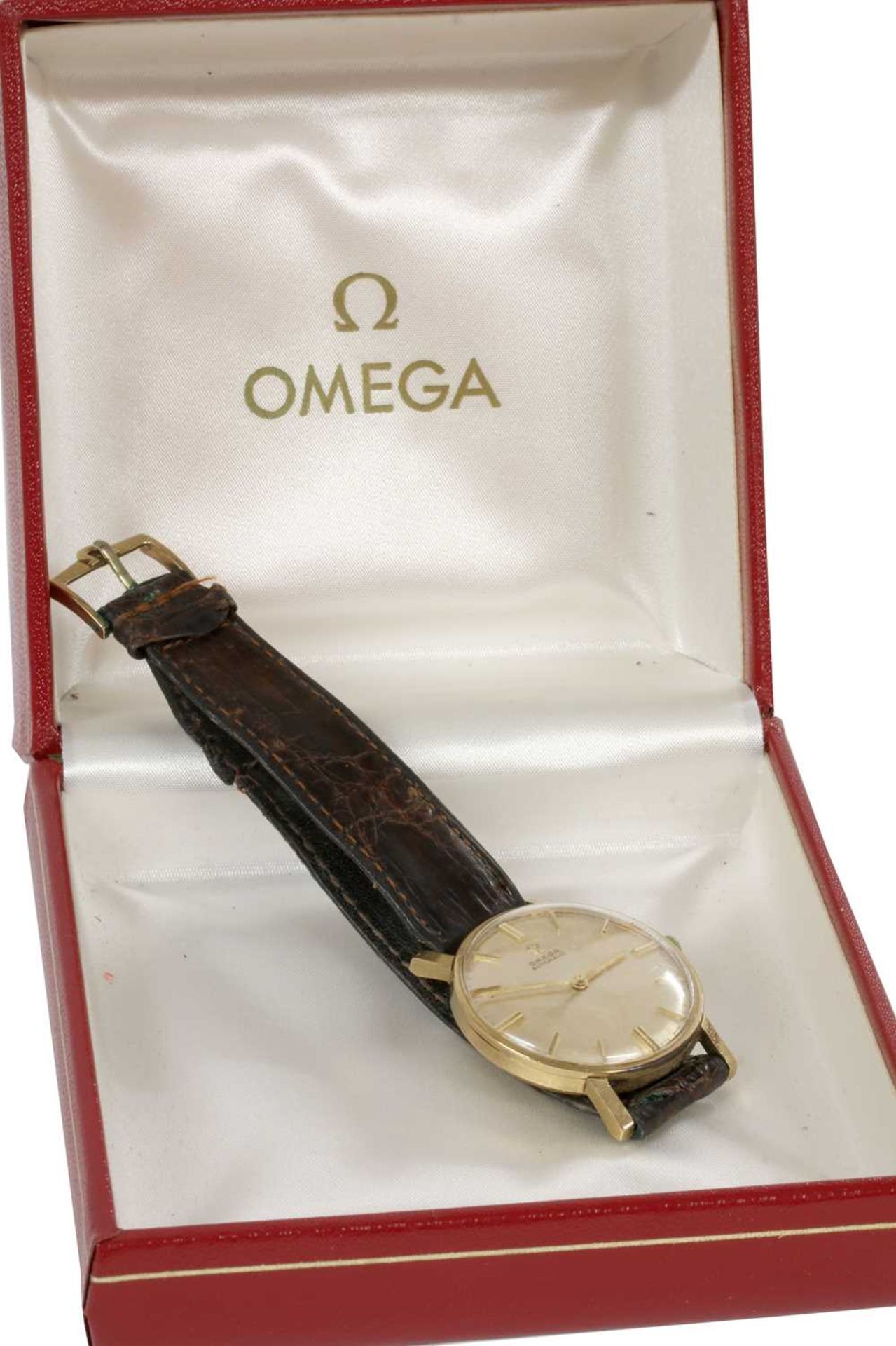 A gentlemen's 9ct gold Omega automatic strap watch, c.1963, - Image 2 of 2