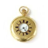 An 18ct gold half hunter side wide mechanical pocket watch by J W Benson, London,