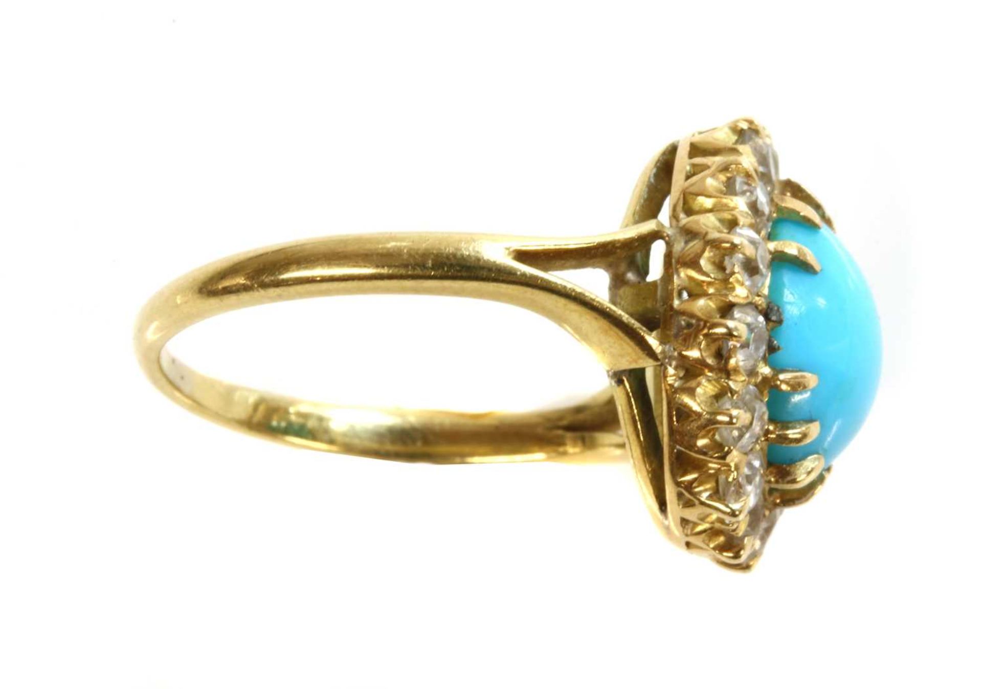 A Victorian turquoise and diamond oval cluster, - Image 2 of 2