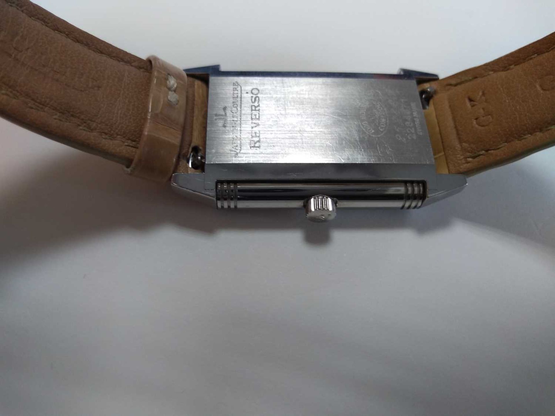 A stainless steel Jaeger LeCoultre 'Reverso' mechanical strap watch, - Image 4 of 8