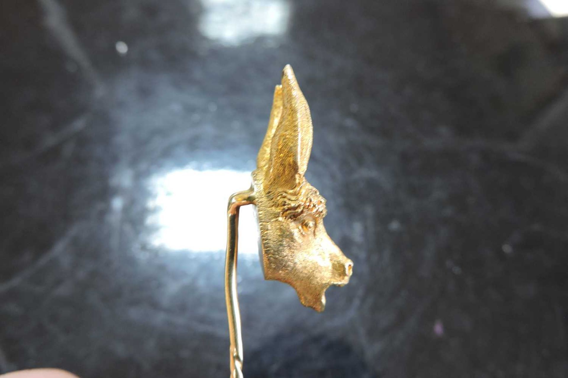 A gold donkey or ass novelty stick pin, late 19th century or early 20th century, - Image 6 of 7