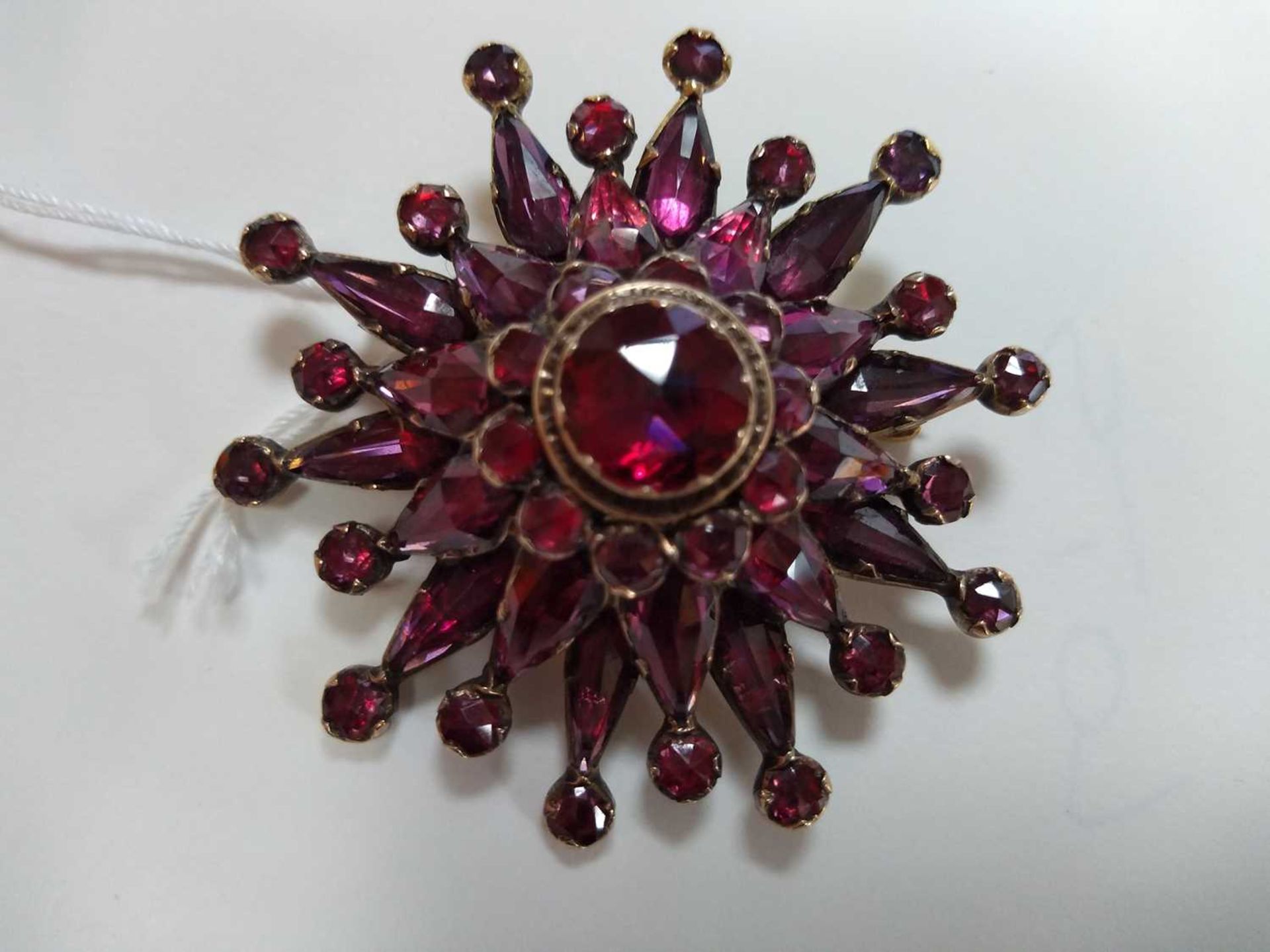 A garnet set star brooch/pendant, c.1800, - Image 6 of 7