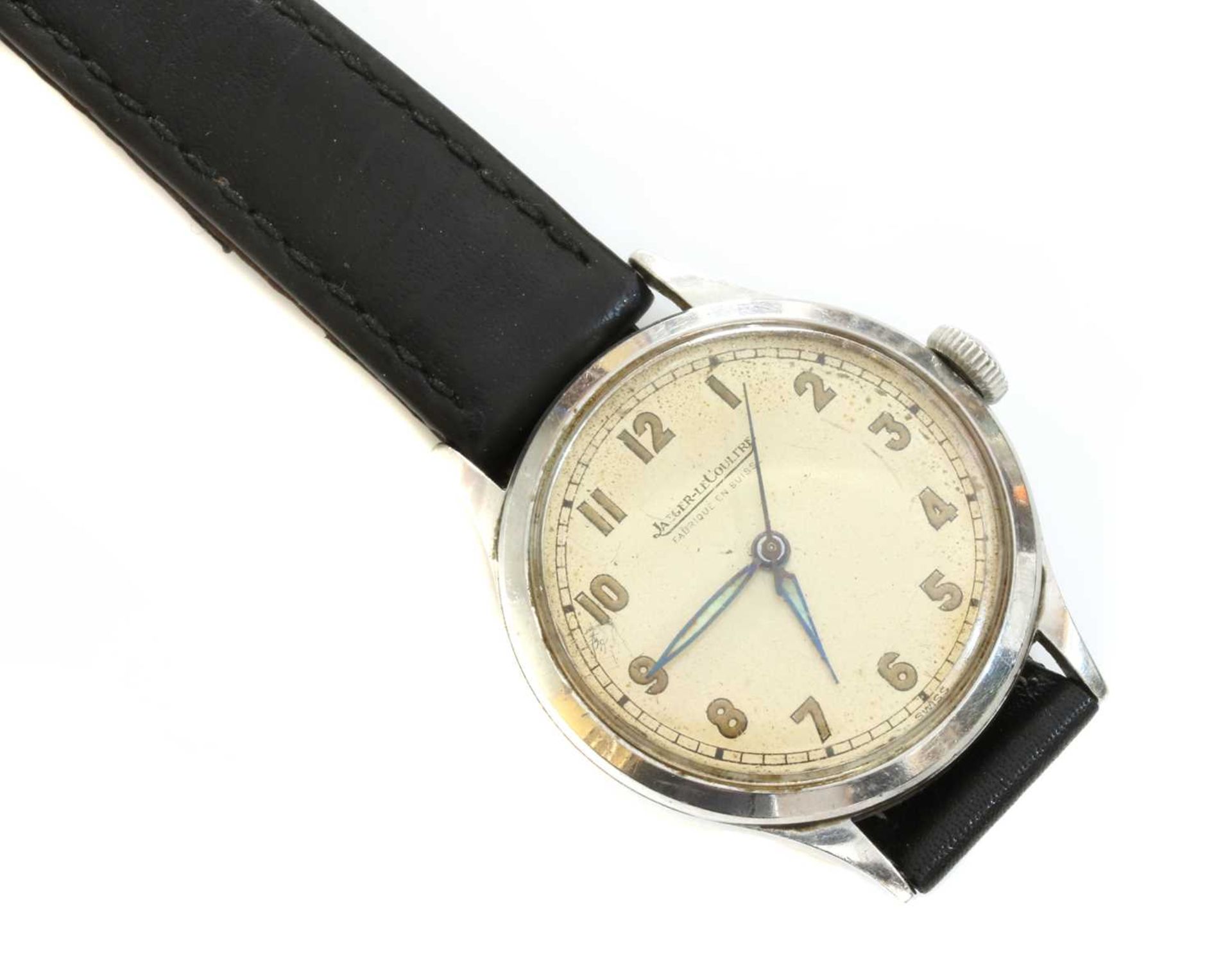 A gentlemen's stainless steel Jaeger-LeCoultre mechanical strap watch, - Image 3 of 6