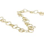 An 18ct gold contemporary hoop link necklace,