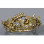 A Regency gilt metal and paste, en tremblant tiara or headdress, c.1810-1830,