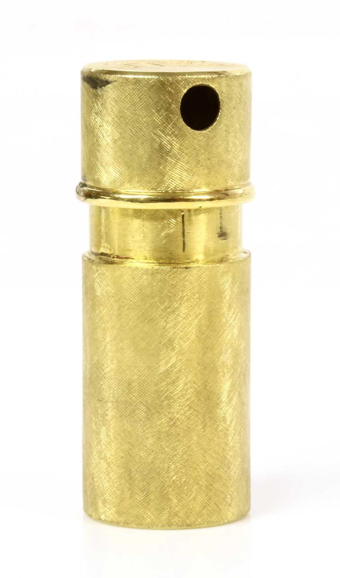 A Continental gold miniature perfume atomiser,