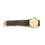 A gentlemen's 9ct gold Omega automatic strap watch, c.1963,