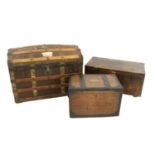 A domed top trunk containing military equipment,