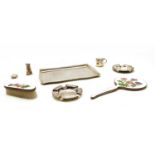 A silver dressing table tray,