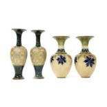 A pair of Doulton Slater's Stoneware baluster vases