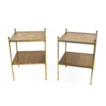 A pair of brass framed etagere,