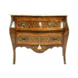A French Louis XV style kingwood commode,