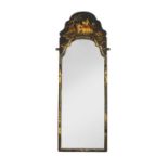A lacquered and gilt chinoiserie mirror,
