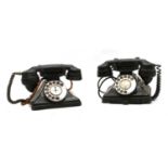Two black Bakelite phones,