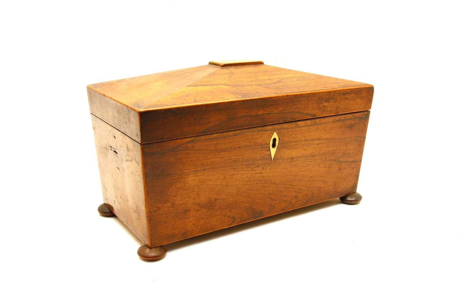 An early 19th Century rosewood large sarcophagus form tea caddy - Image 3 of 5