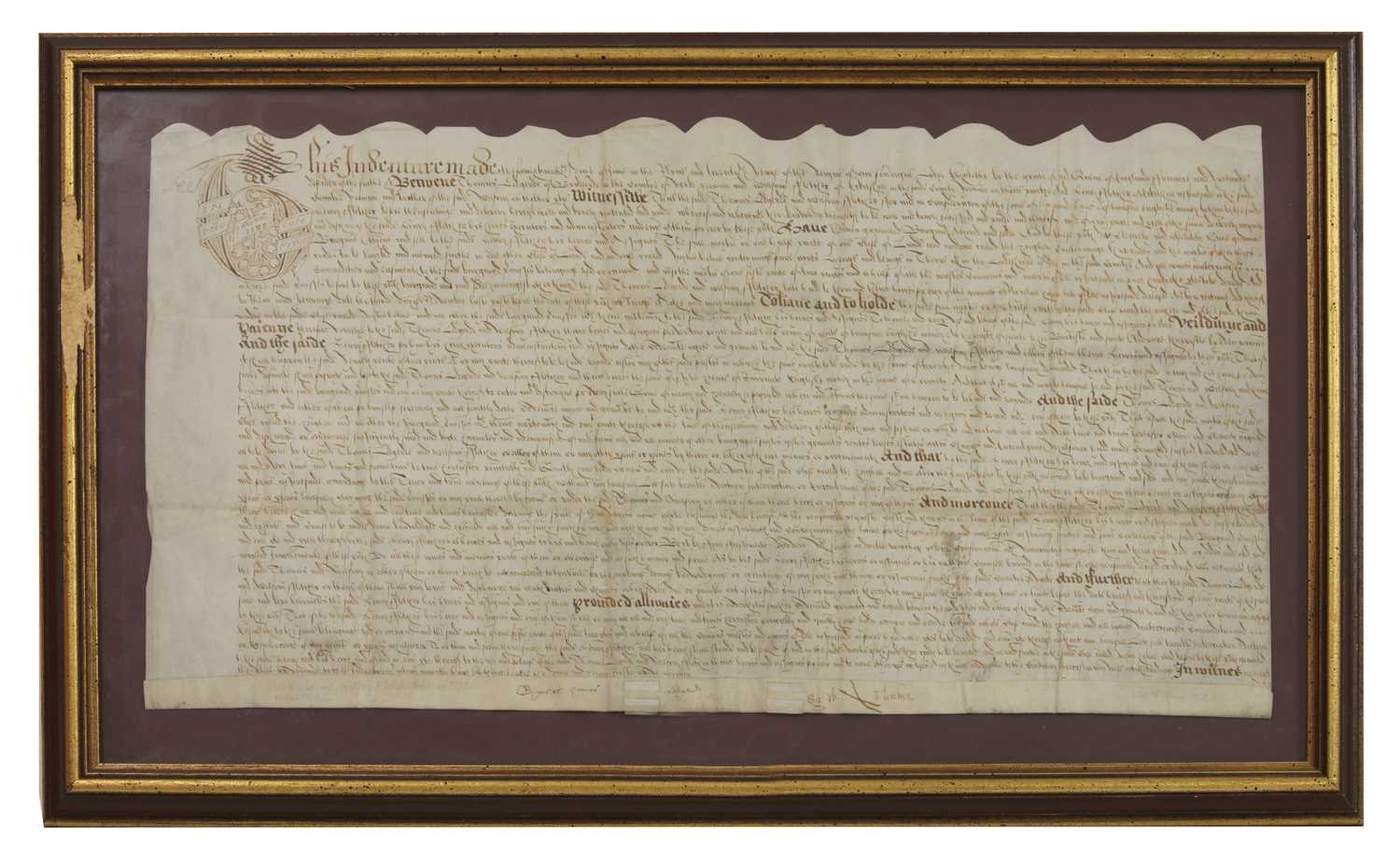 Indenture on vellum,