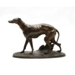 After Paul-Édouard Delabrièrre, figure of a Whippet,