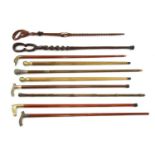 A collection of Far Eastern walking sticks,