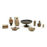 A Roman oil lamp and other antiquities