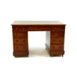 A Victorian mahogany twin pedestal desk