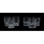 A set of six Tudor crystal glass tumblers,