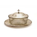 A Victorian silver butter dish,