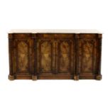 A Victorian walnut side cabinet,