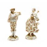 A pair of 19th century Volkstedt porcelain figures,