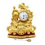 A French design gilt spelter mounted clock,