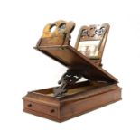 A Victorian burr walnut stereoscopic viewer