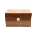 A rosewood jewellery box,