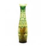 A large Bohemian overlay glass vase,