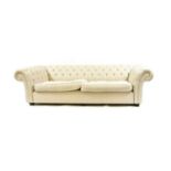 A large modern upholstered Chesterfield sofa,