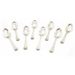 A composed set of eight Dutch 934 standard silver table spoons