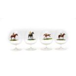 A set of four Baccarat brandy glasses,