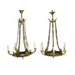 A pair of French Empire-style 'Serrant' chandeliers,
