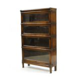 A four section oak Globe Wernicke bookcase,