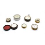 Six pocket aneroid barometers,