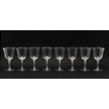 A set of eight Lalique wine goblets