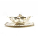 A French sterling silver sauce boat,