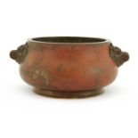 A Chinese bronze incense burner,