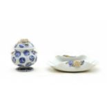 A Japanese Hitado ware blue and white dish,