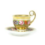 A Russian porcelain cup and saucer