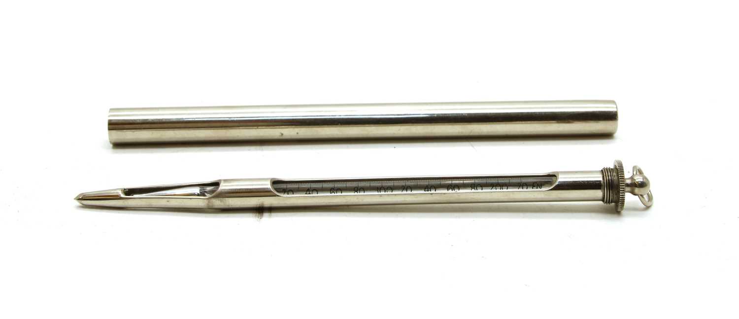 A chromium cased medical thermometer by Negretti & Zambra, London etc