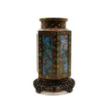 A Japanese cloisonne hexagonal vase,