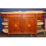 A French satinwood and marquetry side cabinet,