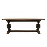 An oak refectory table,