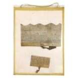 Four Medieval property transaction documents on vellum: 1220, 1396, 1317, & 1423.
